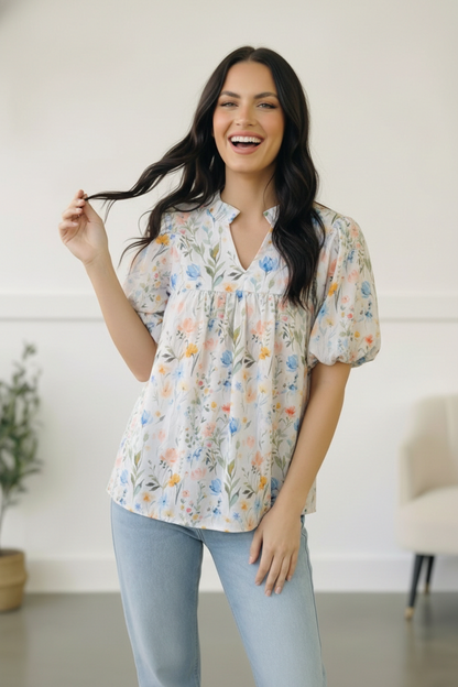 Painted Blossoms Daydream Top