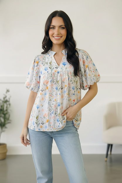 Painted Blossoms Daydream Top