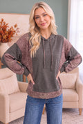 Mix and Match Patchwork Drawstring Hoodie