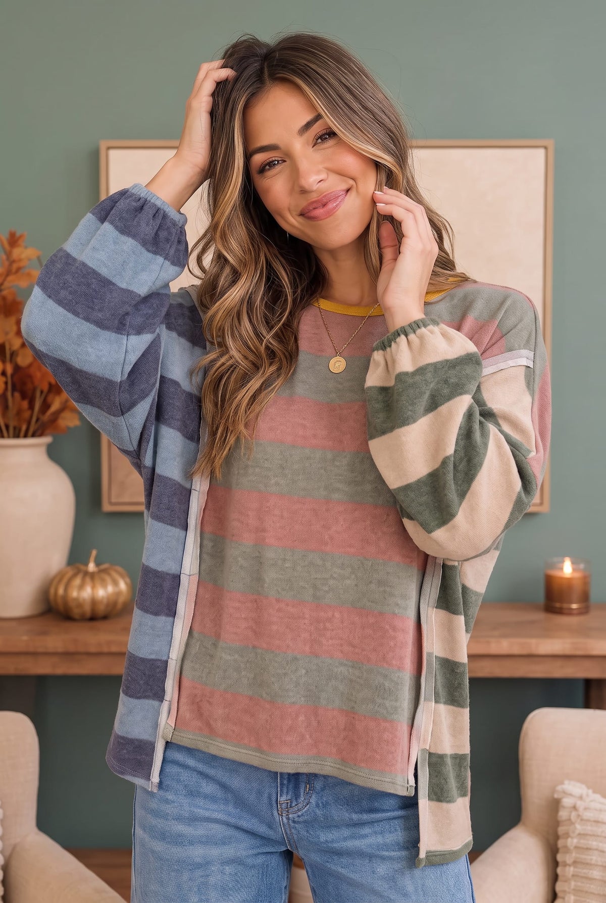 Colorblock Dream Top in Mixed Stripes