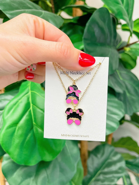 PREORDER: Mama & Mini Messy Bun Necklace Set in Two Colors