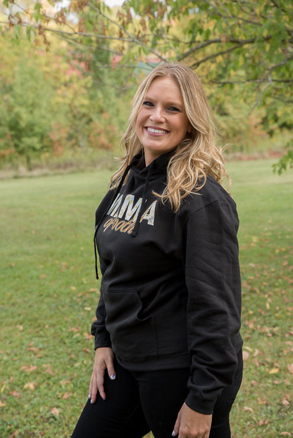 Mama of Both Graphic Hoodie in Black