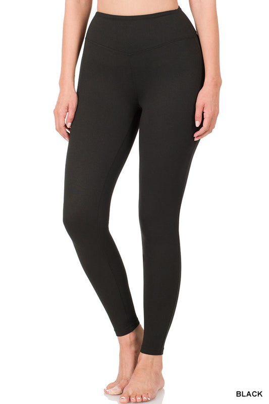 Everyday Black Brushed Microfiber Full Length Leggings