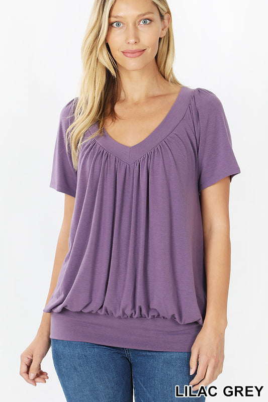 Zenana Lavender Banded Top