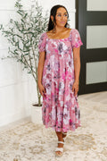 Sweetheart Club Square Neck Floral Dress
