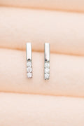 Twin Sparkle Silver Stud Earrings