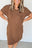 Womens Textured Short Sleeve Shift T Shirt Dress with Chest Pocket