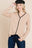 Super Lady Full Size Lace Contrast Long Sleeve Blouse