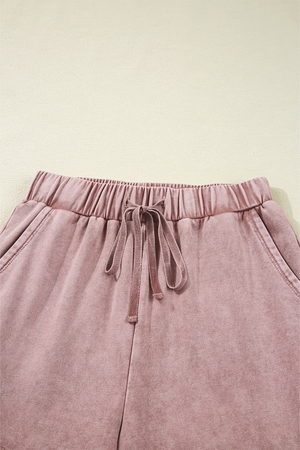 Vineyard Green Mineral Wash Tiered Wide Leg Patchwork Drawstring Pants