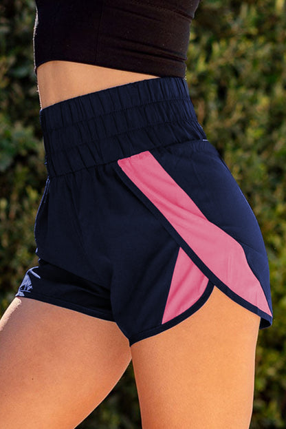 Smocked Elastic Waist Athletic Shorts