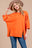 Ces Femme Side Slit Drop Shoulder Puff Sleeve Sweatshirt