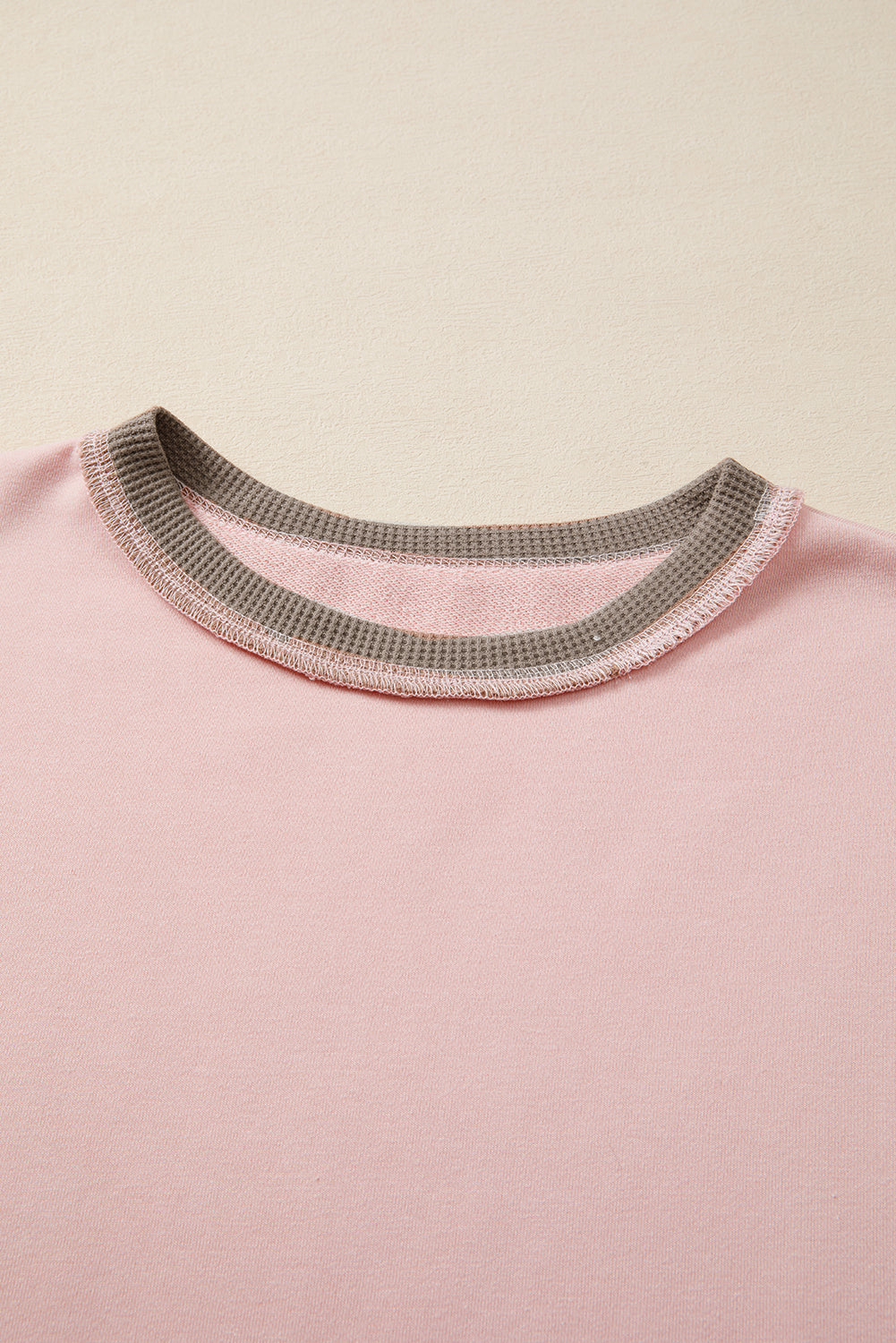 Wild Wind Colorblock Waffle Patchwork Oversize Sweatshirt