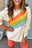 Apricot Rainbow Colorblock Pullover Sweatshirt