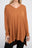 Dolman Long Sleeve V-Neck Side Slit Hi-Low Hem Top