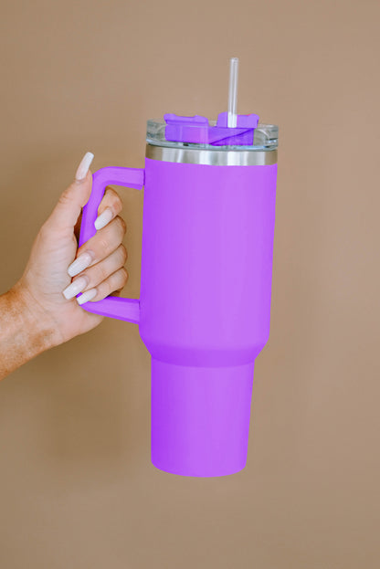 Rosy 304 Stainless Steel Double Insulated Tumbler Mug With Straw