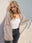 Double Take Contrast Open Front Dropped Shoulder Cardigan