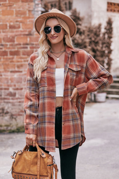 Multicolour Plaid Colorblock Button Up Shirt