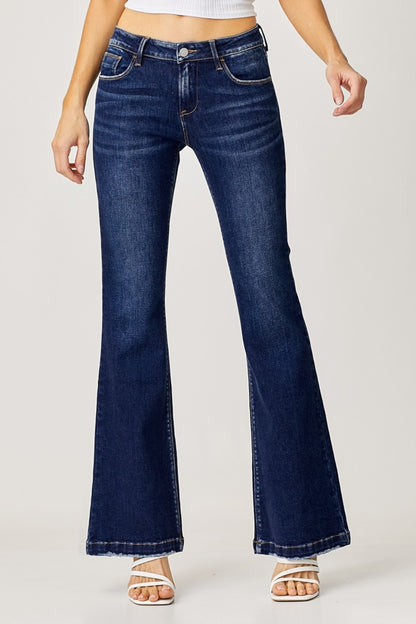 RISEN Full Size Low Rise Flare Jeans