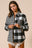 BiBi Plaid Fleece Button Down Long Sleeve Shirt