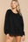 POL Back Cross Strap Detail Balloon Sleeve Sweatshirt