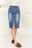 Denim button down front midi skirt