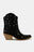 Beast Fashion Faux Leather Star-Shaped Cutouts Point Toe Boots