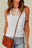 Khaki Casual Slim Fit Mesh Detail Tank Top