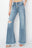 RISEN Mid Rise Button Fly Wide Leg Jeans