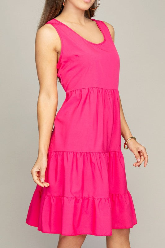 sleeveless tiered dress