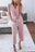 Pink Buttoned Sleeveless Cropped Jumpsuit With Sash