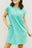 Mint Green Plain Textured Pocketed Mini Dress