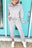 Light Grey Zip Collar Long Sleeve Top Drawstring Pants Set