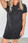 Womens Textured Short Sleeve Shift T Shirt Dress with Chest Pocket