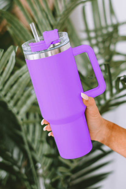 Rosy 304 Stainless Steel Double Insulated Tumbler Mug With Straw