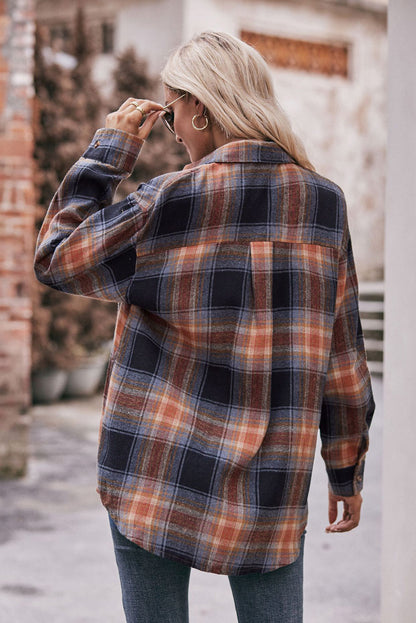 Multicolour Plaid Colorblock Button Up Shirt