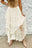 Beige Lace Cascading Tiered High Waist Maxi Skirt