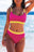 Rosy Sexy Color Block Ribbed Two Piece Swimsuit