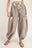 Brown Striped Pocket Knot Detail Lantern Pants