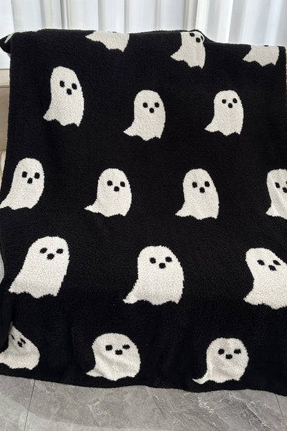 Dark Pink 130*150cm Halloween Ghost Flannel Blanket