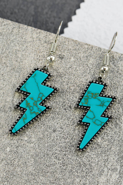 Marble Texture Retro Lightning Bolt Earrings