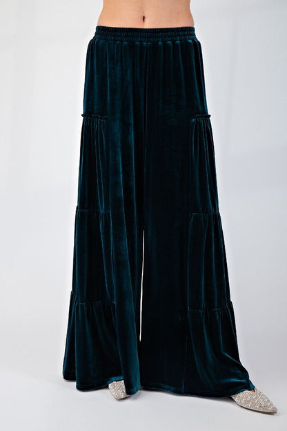 Easel Emerald Green Velvet Pants