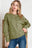 Orange Patchwork Long Sleeve Distress Pullover Top