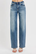 RISEN Full Size Distressed Wide Leg Jeans Plus Size