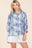 Mittoshop Flower Print Batwing Sleeve Button Down Blouse