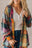 Multicolor Brushed Checked Tunic Buttoned Jacket