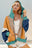 Double Take Full Size Color Block Zip Up Hoodie