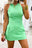 Sky Blue Slim Tank Top Elastic Waist Mini Skort 2pcs Outfit