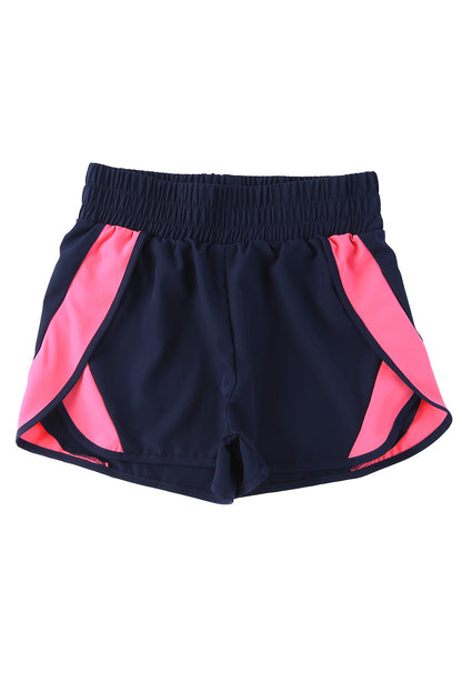 Smocked Elastic Waist Athletic Shorts