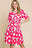 BOMBOM Flower Print Ruched Dress