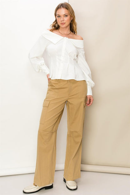 WEEKEND CHILLER HIGH WAIST CARGO PANTS